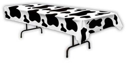 Plastic koeienvlek tafelkleed 275 x 135 cm Multi