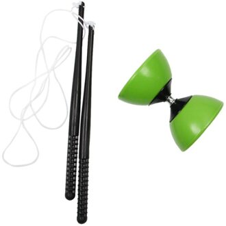 Plastic Kom Diabolo Jongleren Spinning Chinese Jojo Klassieke Speelgoed Met Hand Sticks Groen