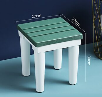 Plastic Kruk Huishoudelijke Verdikte Zuinig Gekookte Rubber Hoge Kruk Woonkamer Eettafel Kruk Stoel Bank Kruk Vierkante groot groen