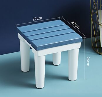 Plastic Kruk Huishoudelijke Verdikte Zuinig Gekookte Rubber Hoge Kruk Woonkamer Eettafel Kruk Stoel Bank Kruk Vierkante klein blauw