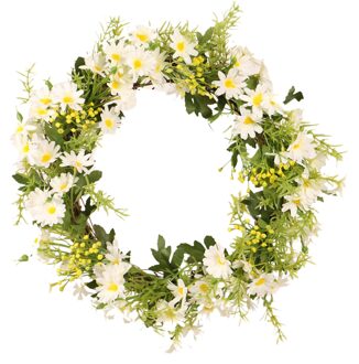 Plastic Kunstmatige Bloem Krans Deur Krans Lente Ronde Krans Plant Voor Thuis De Voordeur Bruiloft Home Decor # T1G WH