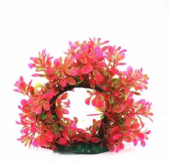 Plastic Kunstmatige Water Gebogen Deur Plant Gras Groene Schildpad Aquarium Aquarium Aquatic Decoratieve Landschap Levert roze