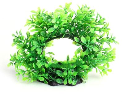 Plastic Kunstmatige Water Gebogen Deur Plant Gras Groene Schildpad Aquarium Aquarium Aquatic Decoratieve Landschap Levert