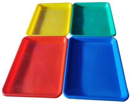 Plastic Lade Craft Art Activiteit Lade Rechthoekige Multicolor Opbergdoos Thee Lade 4Pcs Voedsel Preservate Koelkast Voedsel Opslag