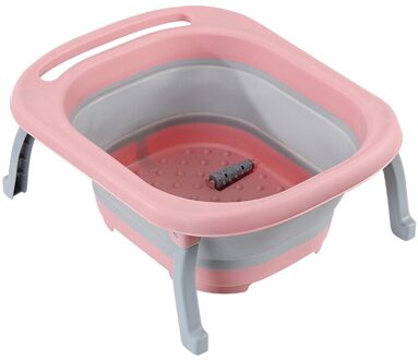 Plastic Massage Comfortabele Voet Inweken Wastafel Draagbare Vouwen Vouwen Voet Wassen Emmer Voet Inweken Emmer Huishouden roze
