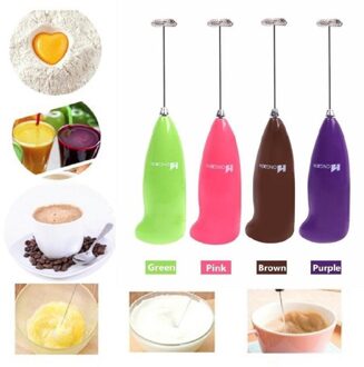 Plastic Melkopschuimer Elektrische Handheld Mixer Blender Melk Foamer Maker voor Koffie Latte Cappuccino Chocolade Willekeurige Kleur