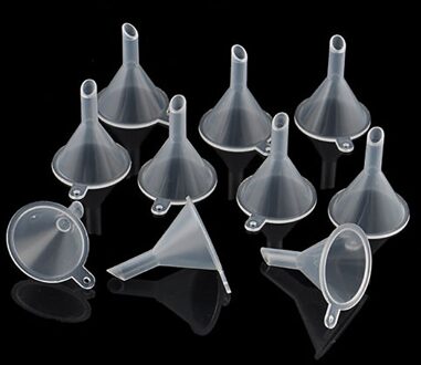 Plastic Mini Trechters 10 Stuks Kleine Plastic Voor Parfum Diffuser Fles Mini Vloeibare Olie Trechters Voor Smalle Fijne Bottleneck Flessen