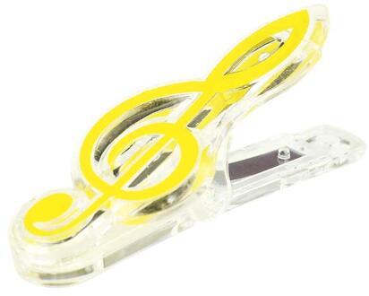Plastic Muzieknoot Brief Papier Clip Pianomuziek Boek Vel Papier Lente Houder Map voor Piano Gitaar Viool Prestaties Sta Geel