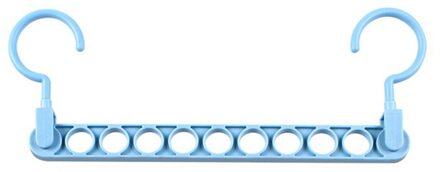 Plastic Negen-Gat Magic Kleerhanger Droogrekken Multifunctionele Thuis Kledingkast Hangers Opslag Rack Blauw