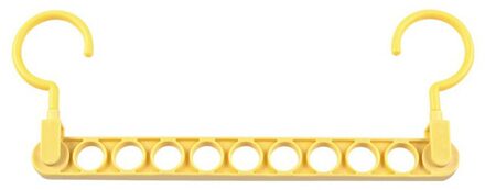 Plastic Negen-Gat Magic Kleerhanger Droogrekken Multifunctionele Thuis Kledingkast Hangers Opslag Rack geel