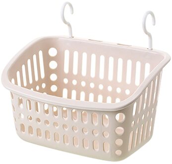 Plastic Opknoping Douche Mand Met Haak Voor Badkamer Slaapkamer Keuken Puin Opslag Houder Manden Badkamer Keuken Plank # T1p