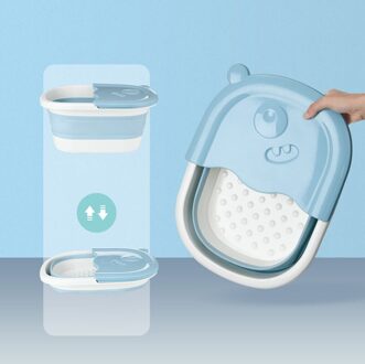 Plastic Opvouwbare Emmer Voetenbad Emmer Badkamer Voet Wastafel Wasserette Emmers Draagbare Vouwen Water Container roze