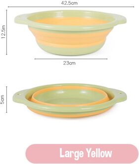 Plastic Opvouwbare Wastafel Reizen Draagbare Wastafel Thuis Wastobbe Baby Wahsing Gezicht Plastic Slaapzaal Wastafel Voetbad Wastafel groot geel