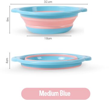 Plastic Opvouwbare Wastafel Reizen Draagbare Wastafel Thuis Wastobbe Baby Wahsing Gezicht Plastic Slaapzaal Wastafel Voetbad Wastafel medium blauw