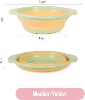 Plastic Opvouwbare Wastafel Reizen Draagbare Wastafel Thuis Wastobbe Baby Wahsing Gezicht Plastic Slaapzaal Wastafel Voetbad Wastafel medium geel