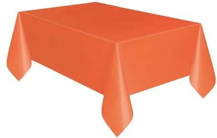 Plastic oranje tafelkleed - Decoratie > Tafelkleden, placemats en tafellopers