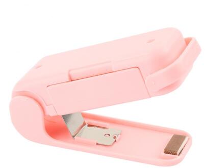 Plastic Pakket Opbergtas Mini Sluitmachine Handige Sticker En Zegels Voor Voedsel Snack Keuken Accessoires Draagbare Warmte Sealer roze