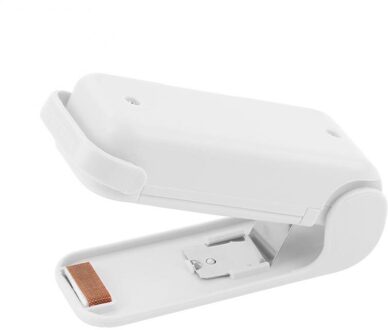 Plastic Pakket Opbergtas Mini Sluitmachine Handige Sticker En Zegels Voor Voedsel Snack Keuken Accessoires Draagbare Warmte Sealer wit