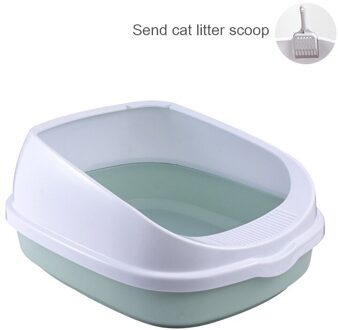 Plastic Pet Wc Ondersteek Anti Splash Katten Kattenbak Lade W/Scoop Schoon Toilette Thuis Dierbenodigdheden blauw