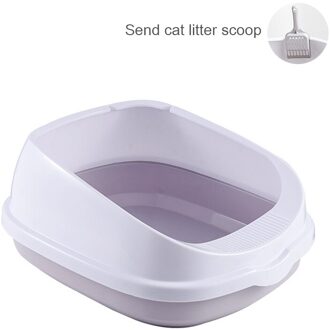 Plastic Pet Wc Ondersteek Anti Splash Katten Kattenbak Lade W/Scoop Schoon Toilette Thuis Dierbenodigdheden grijs