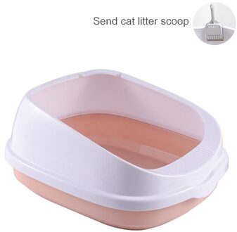 Plastic Pet Wc Ondersteek Anti Splash Katten Kattenbak Lade W/Scoop Schoon Toilette Thuis Dierbenodigdheden roze