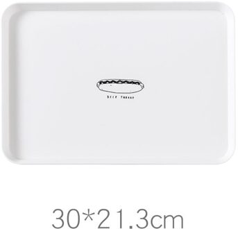 Plastic Plaat Servies Rechthoekige Nordic Stijl Tarwe Stro Lade Huishouden Eenvoudige Ontbijt Belangrijkste Maaltijd Thee Dessert Dienblad Lade Hamburger