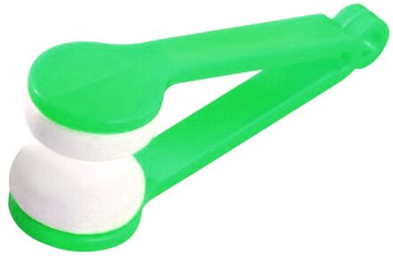 Plastic + Microfiber Mini Bril Lens Borstel Draagbare Zachte Microfiber Brillen Zonnebril Cleaner Veeg groen