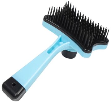 Plastic Push Borstel Voor Kat En Honden Huisdier Bruidegom Bad Borstel Ontharing Borstel Clh @ 8 Blauw