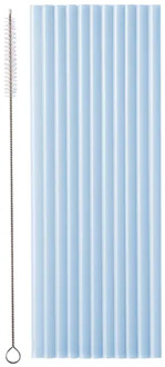 Plastic Rietjes Lichtblauw Herbruikbaar 23cm (12st)