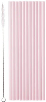 Plastic Rietjes Roze Herbruikbaar 23cm (12st)