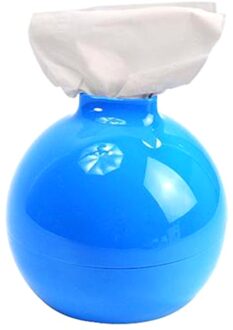 Plastic Ronde Tissue Doos Toiletpapier Pot Holder Tissue Case Box Organizer Badkamer Accessoires blauw