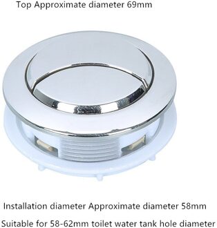 Plastic Ronde Wc Drukknop Wc Watertank Dubbele Flush Knop Top Diameter 69Mm Installatie Diameter 58Mm, FL21001