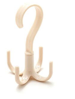 Plastic S Haak Vier-Klauw Draaibare Magazijnstelling Hanger Cloest Organizer Kledingkast Afwerking Haak Sjaal Hanger Riem Tas Rekken beige