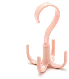 Plastic S Haak Vier-Klauw Draaibare Magazijnstelling Hanger Cloest Organizer Kledingkast Afwerking Haak Sjaal Hanger Riem Tas Rekken roze
