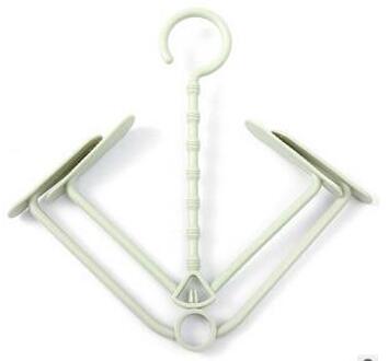 Plastic Schoen Hanger Creatieve Dubbele Haak Droogrek Outdoor Wind Proof Kleine Opknoping Schoenenrek Balkon Drogen Schoenenrek Licht Groen