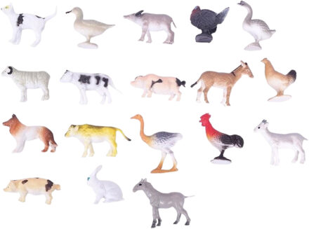 Plastic speelgoed figuren boerderij dieren 24 stuks - kleine speelfiguren voor kinderen