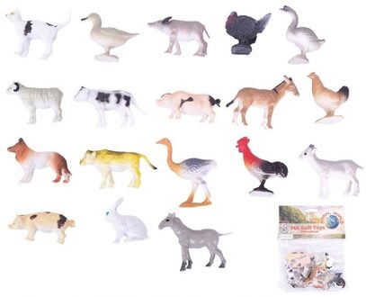 Plastic speelgoed figuren boerderij dieren 24 stuks - kleine speelfiguren voor kinderen