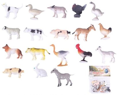Plastic speelgoed figuren boerderij dieren 24 stuks Multi