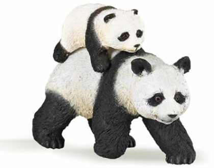 Plastic speelgoed figuur panda met baby 8 cm