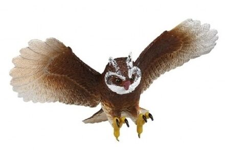Plastic speelgoed vliegende uil speelfiguur 21 cm Bruin