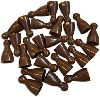 Plastic Spel Pionnen 12x24mm Bruin (100 stuks)