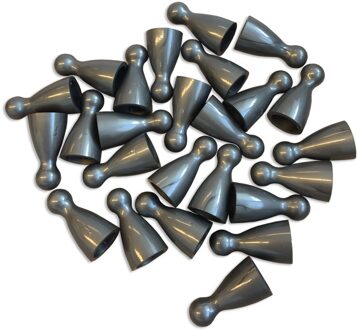 Plastic Spel Pionnen 12x24mm Zilver/Grijs (25 stuks)