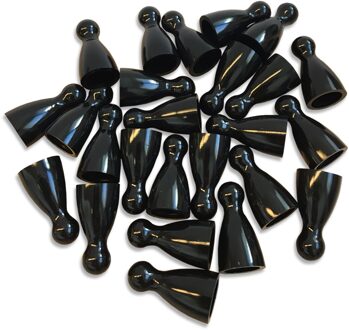 Plastic Spel Pionnen 12x24mm Zwart (100 stuks)
