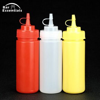 Plastic Squeeze Fles Bbq Ketchup Saus Dispenser Flessen Olijfolie Doseren Fles Mayonaise Squeeze Pot Met Cap