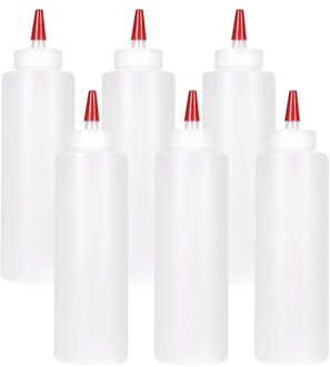 Plastic Squeeze Kruiderij Flessen Met Rode Tip Cap 16-Ounce Set Van 12 Brede Mond