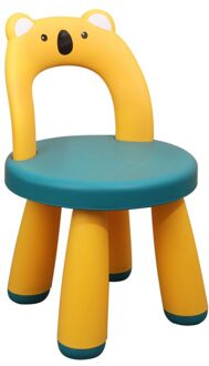 Plastic Stoel Voor Kinderen Kleuterschool Baby Gecombineerd Bouwsteen Eetkamerstoelen Slide Terug Kruk Стулья Для Кухни Табурет blauw 29X29X50cm