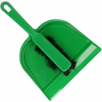 Plastic Stoffer En Blik Groen - Stoffer En Blik