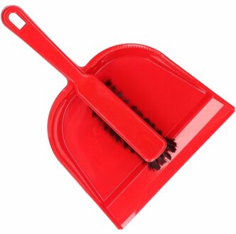 Plastic Stoffer En Blik Rood - Stoffer En Blik