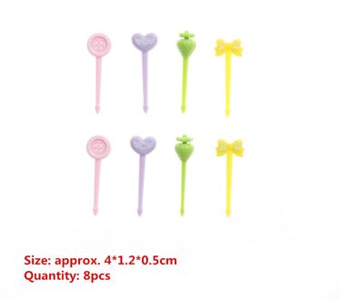 Plastic stropdas knoop Bamboe Voedsel Picks fruit vork Sticks Buffet Cupcake Toppers Cocktail vorken Wedding Festival Decoratie Vinger 4