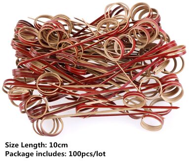 Plastic stropdas knoop Bamboe Voedsel Picks fruit vork Sticks Buffet Cupcake Toppers Cocktail vorken Wedding Festival Decoratie Vinger 5